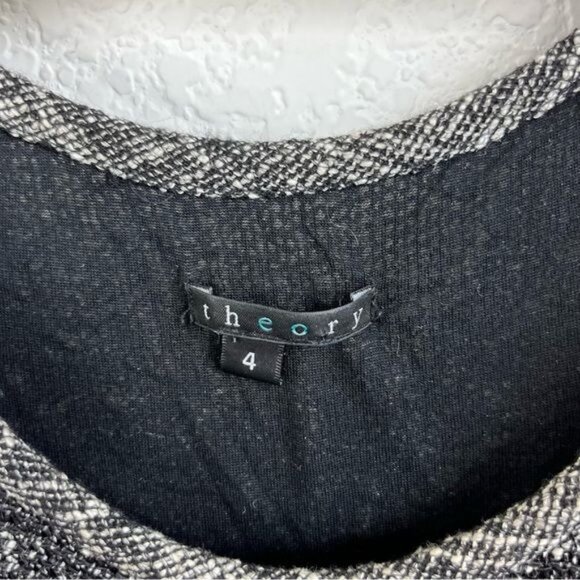 Theory Tweed Cozma Aglow Fit Flare Contrast Menswear Dress - Picture 9 of 11